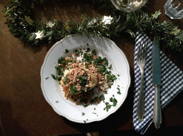 Wickelnknödel mit Spinatfüllung